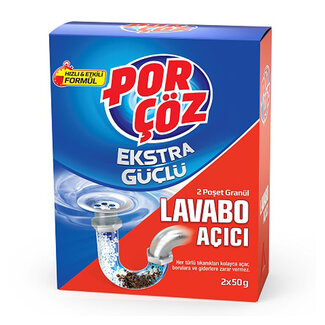 Por çöz Porçöz Drain Cleaner Granules 2x50 g – Fast-Acting Clog Remover