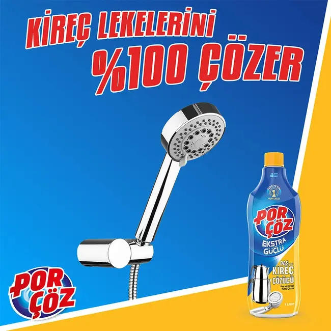 Por çöz Pas ve Kireç Çözücü 1 L – En Zorlu Kireç ve Pas Kalıntılarına Karşı Etkili Formül