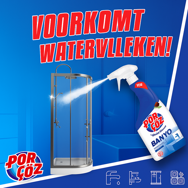 Porçöz Badkamerspray met Dennengeur 750 ml – Tegen Kalkaanslag en Watervlekken