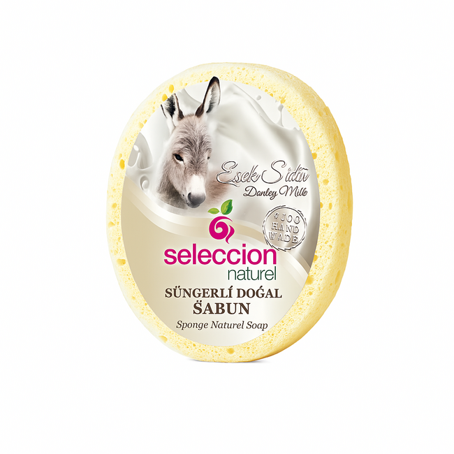 Seleccion Naturel Naturel Sponge Soap with Donkey Milk 150 g – Nourishing & Moisturizing Skincare