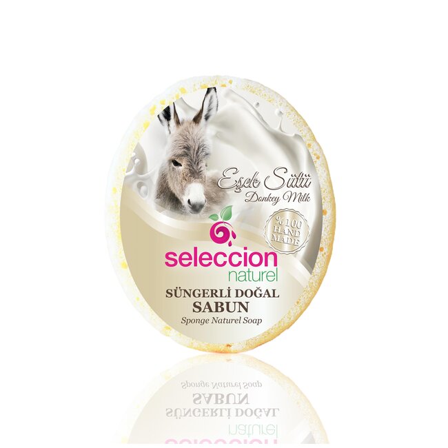 Seleccion Naturel Coffret de Savons Éponge Seleccion Naturel – Turkish Bath, Huile d’Olive, Aloe Vera & Lait d’Ânesse | Collection Naturelle 4 Pièces