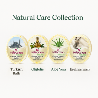 Seleccion Naturel Naturel Schwammseife Set – Turkish Bath, Olivenöl, Aloe Vera & Eselsmilch | 4-teiliges Natürliches Pflegeset