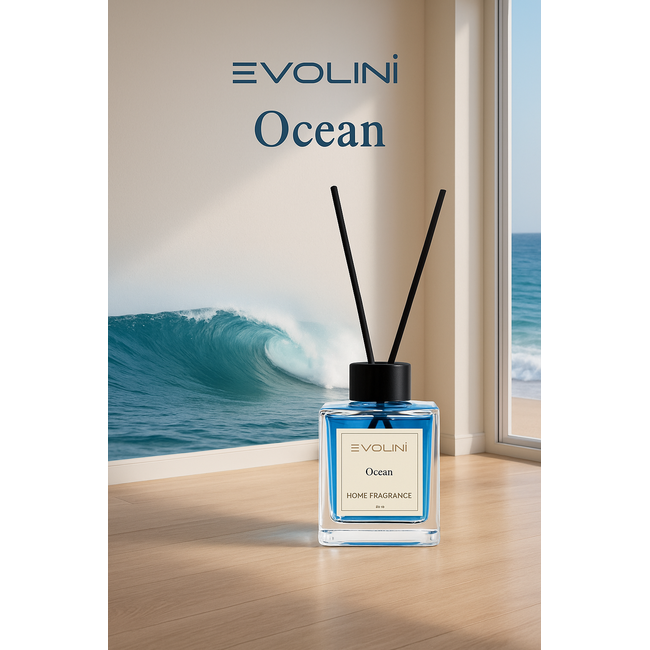 Evolini Difusor de Varillas 120 ml – Océano | Frescura Natural y Ambiente Relajante