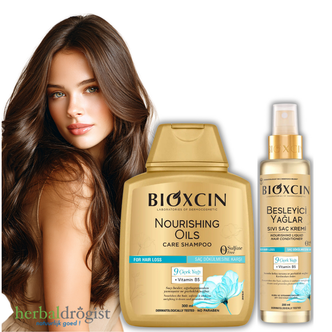 Bioxcin Shampooing Huiles Nourrissantes 300 ml + Soin Sans Rinçage Huiles Nourrissantes 200 ml