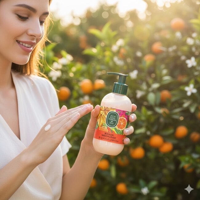 Eyup  Sabri Tuncer Lotion Mains et Corps à l’Huile d’Olive Naturelle Mandarine de Bodrum 280 ml – Hydratation Intense