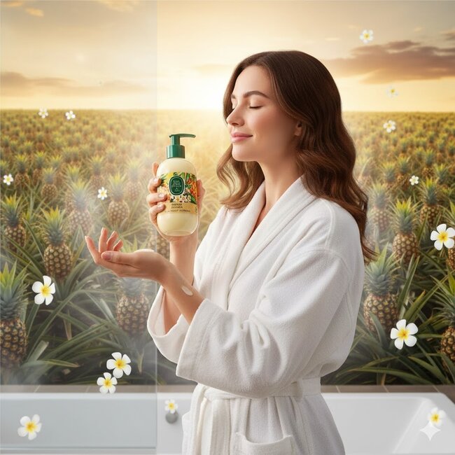 Eyup  Sabri Tuncer Hawaii Ananas Natuurlijke Olijfolie Hand- en Bodylotion 280 ml – Tropische Frisheid en Intensieve Hydratatie