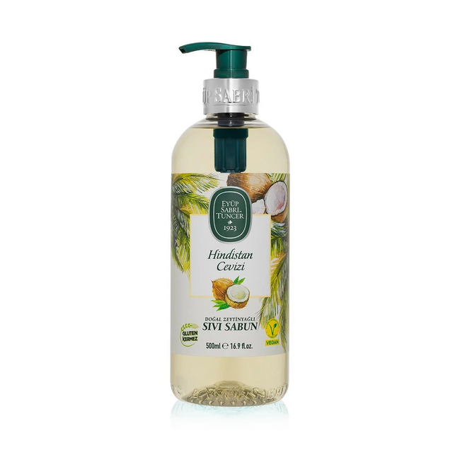 Eyup  Sabri Tuncer Savon Liquide à l’Huile d’Olive Naturelle et Coco 500 ml – Nettoyage Doux et Hydratant
