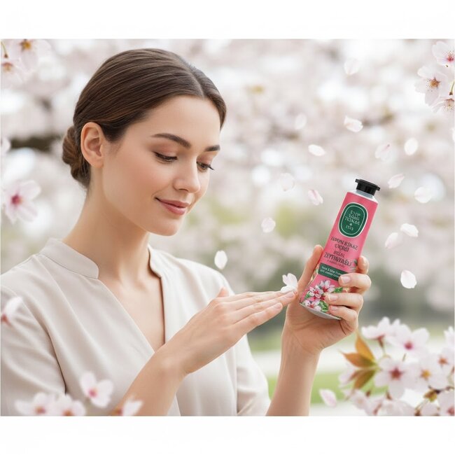 Eyup  Sabri Tuncer Crème Mains et Corps à l’Huile d’Olive Naturelle Fleur de Cerisier Japonais 50 ml