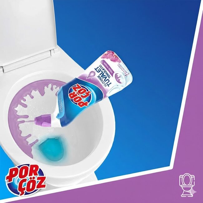 Porçöz Toilet Cleaner Orchid 750 ml – Powerful Removal of Limescale, Yellow Stains and Bad Odours