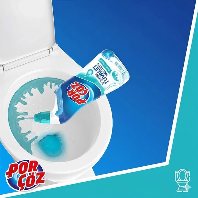 Porçöz Hygienischer WC-Reiniger Ozeanfrische 750 ml – Wirksam gegen Kalk, Gelbe Ablagerungen und Gerüche