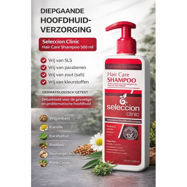 Seleccion Naturel Clinic Shampoo 500 ml – Tegen Roos, Hoofdhuideczeem en Gevoelige Hoofdhuid