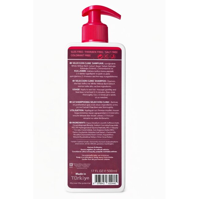 Seleccion Naturel Clinic Shampoo 500 ml – Tegen Roos, Hoofdhuideczeem en Gevoelige Hoofdhuid