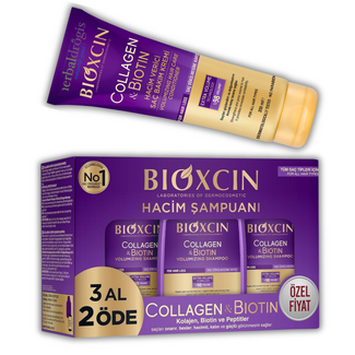 Bioxcin Bioxcin Biotin & Collagen Şampuan Seti 3x300 ml + Saç Kremi 250 ml