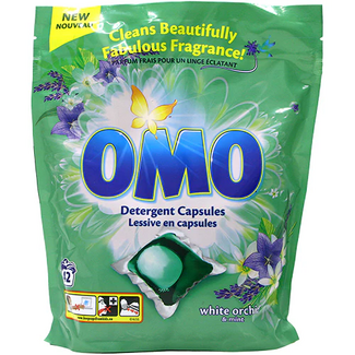 OMO Omo Cápsulas de Lavado White Orchid & Mint 42 Cápsulas – Limpieza Potente y Aroma Fresco
