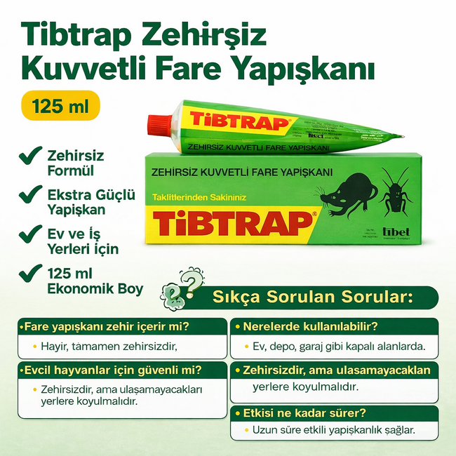 Tibtrap Pegamento Extra Fuerte para Ratones Sin Veneno 125 ml – Solución Fiable y Duradera para el Control de Ratones