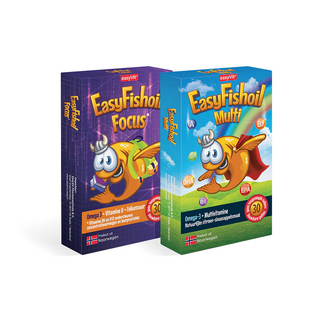 EasyVit-EasyFishOil EasyFishoil Multi + EasyFishoil Focus Combi Pakket 2 x 30 easyChews
