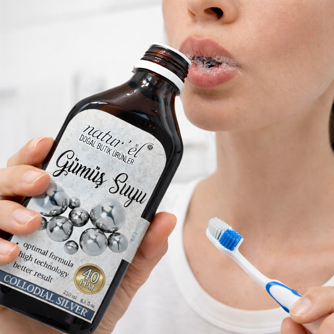 Herbal Drogist Colloidal Silver Water 250 ml – Mouth Care Water for Daily Oral Hygiene – External Use