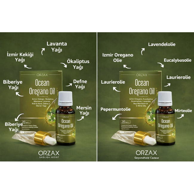 Ocean Oregano Oil Gotas 20 ml – Aceite de Orégano de Izmir, Eucalipto, Romero, Lavanda, Menta, Laurel y Mirto – Apoyo Diario para el Sistema Inmunológico y las Vías Respiratorias