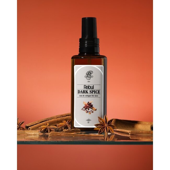 Rebul Dark Spice EDC de Cologne 125 ml Spray PET Fles – Citroen, Zwarte Peper en Kardemom – Houtachtige Geurnoten – 80° Alcohol – Cruelty Free
