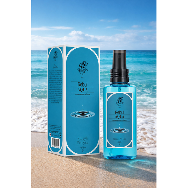 Rebul Aqua EDC Kölnisch Wasser 125 ml Spray PET-Flasche – Wassernoten, Meersalz, Zitrone, Lavendel & Moschus – 80° Alkohol – Cruelty Free