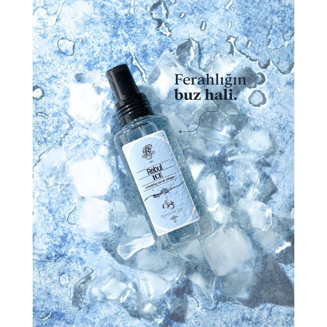 Rebul Ice Eau de Cologne 125 ml Botella Spray PET – Cítricos Jugosos, Acordes Acuáticos y Fondo Amaderado con Ámbar – Frescura Duradera – 80° Alcohol – Certificación Cruelty Free