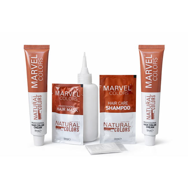 Marvel   Natural Colors 1.0 Negro Natural Tinte en Crema Permanente 2+1 Set Extra con Extracto de Argán y Aceite de Oliva, Incluye Crema Oxidante, Champú Post-Coloración y Mascarilla Nutritiva, 100% Cobertura de Canas