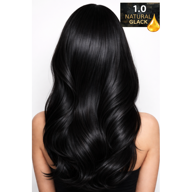Marvel   Natural Colors 1.0 Natural Black Kalıcı Krem Saç Boyası 2+1 Ekstra Set, Argan ve Zeytinyağı Ekstraktlı, Profesyonel Hair Color Cream, Oksidan, Bakım Şampuanı ve Besleyici Maske İçerir, %100 Beyaz Kapatma