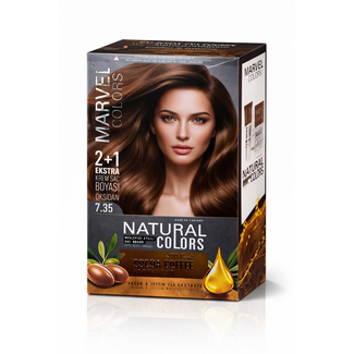 Marvel Colors Natural Colors 7.35 Cocoa Coffee Haarverf – Permanente Crème Haarkleuring – 100% Grijsdekking