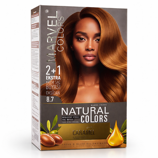 Marvel Colors Marvel Colors 8.7 Caramel offre une teinte caramel chaude enrichie en huile d’argan et d’olive, avec une couleur longue durée et une couverture totale des cheveux blancs.