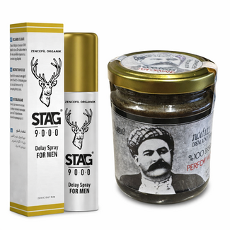 Stag 9000  Stag 9000 Spray & Macun Koca Yusuf – Set Especial de Rendimiento Nocturno para Hombres