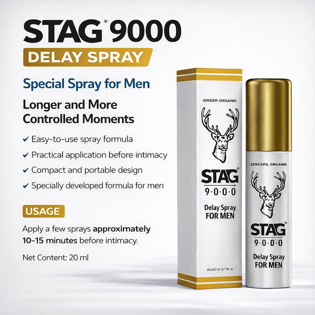 Stag 9000  Spray 20 ml et Macun Koca Yusuf 300 g – Coffret Spécial pour Hommes pour une Expérience Plus Longue et Plus Intense