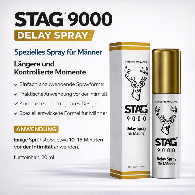 Stag 9000  Spray 20 ml y Macun Koca Yusuf 300 g – Set Especial para Hombres para una Experiencia Más Larga y Potente en la Cama