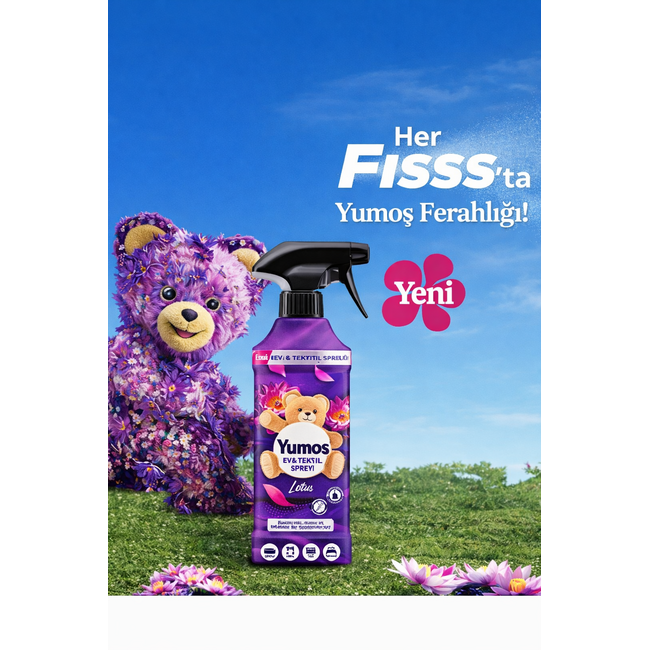 Yumos Lotus Textielspray 450 ml – Verfrissende Huis en Textielspray voor Bank, Gordijnen, Tapijt en Beddengoed – Alcoholvrije Waterbasis Formule