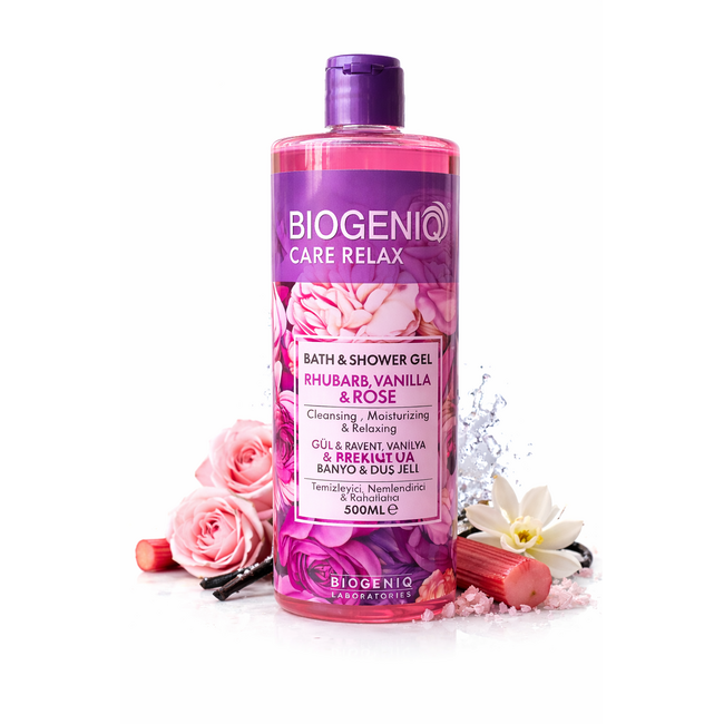 Biogeniq Care Relax Gül & Vanilya Kokulu Duş Jeli 500 ml – Nemlendirici ve Rahatlatıcı Banyo & Duş Jeli
