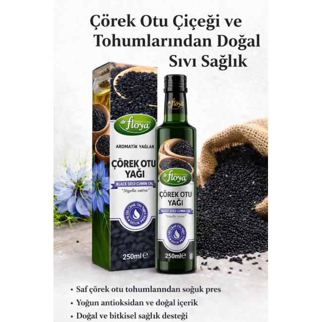 DR. Floya Aceite de Semilla Negra Prensado en Frío 250 ml – Aceite Puro de Nigella Sativa