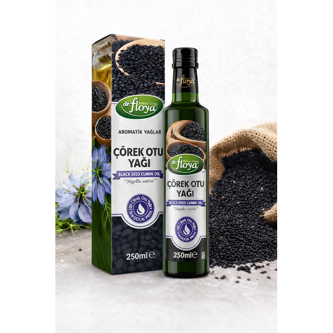 DR. Floya Kaltgepresstes Schwarzkümmelöl 250 ml – 100% Reines Nigella Sativa Öl