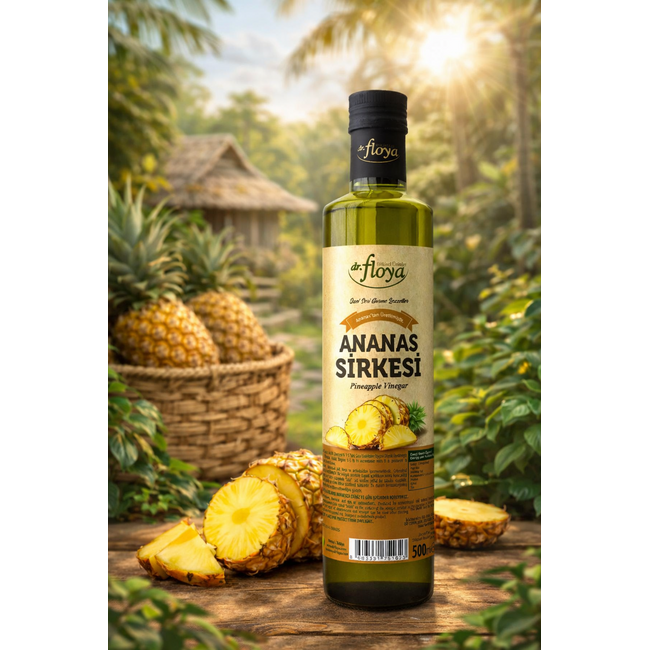 DR. Floya Pineapple Vinegar 500 ml – Naturally Fermented Pineapple Vinegar | Tropical Vinegar for Salads, Drinks and Daily Use