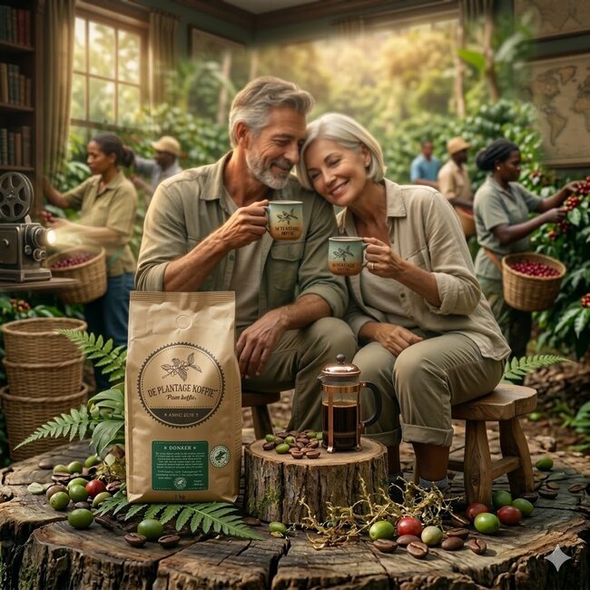 DP Koffie De Plantage Rainforest Alliance Espresso Bonen 1 kg – Donker Gebrande Koffiebonen voor Espresso, Cappuccino en Latte