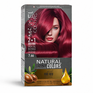 Marvel   Marvel Colors 7.66 Fire Red Hair Dye – Permanent Cream Hair Color with Argan & Olive Oil