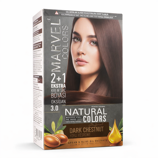 Marvel   Marvel Colors 3.0 Dark Chestnut Hair Dye – With Argan & Olive Oil, 100% Gray Coverage