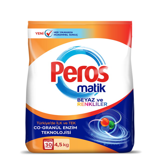 Peros Matik Detergente Blanco y Colores 1,5 kg – Detergente con Tecnología Enzimática Co-Granulada | Limpieza Profunda y Protección del Color