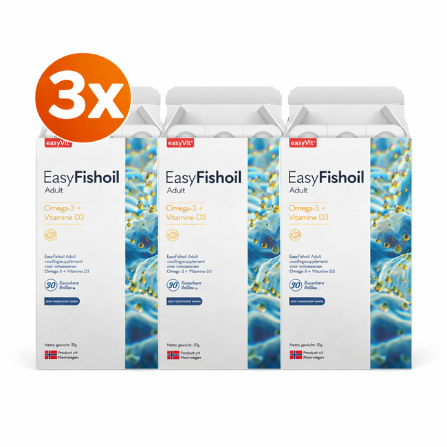 EasyVit-EasyFishOil EasyFishoil Adultos – Tabletas Masticables con Omega-3 y Vitamina D3