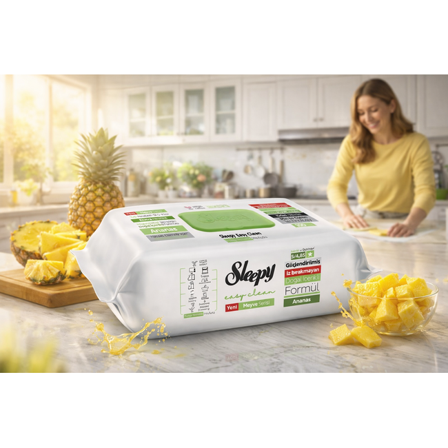 Sleepy Easy Clean Toallitas Limpiadoras Ananas 100 Unidades – Limpieza Eficaz con Aroma Tropical