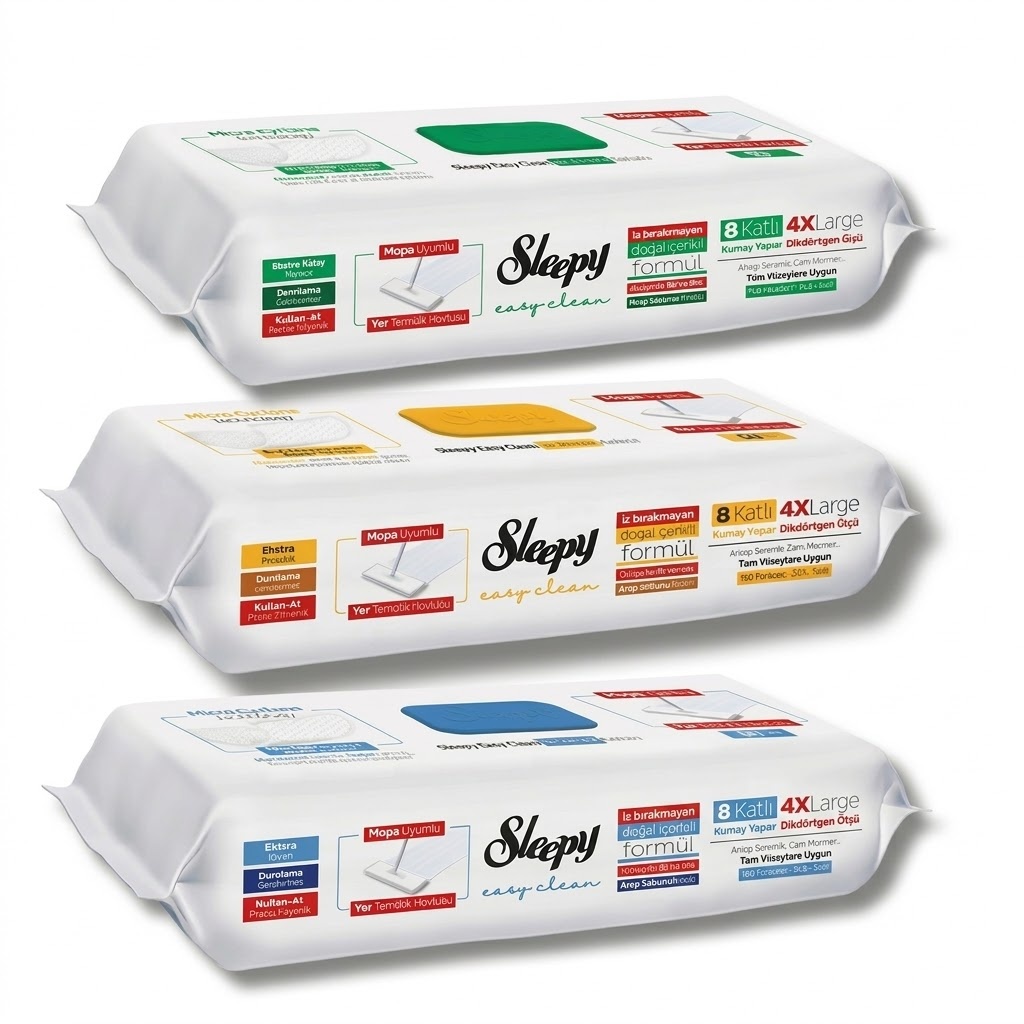 Sleepy Easy Clean Lilyum Buketi Yüzey Temizlik Havlusu&mendili 3x100