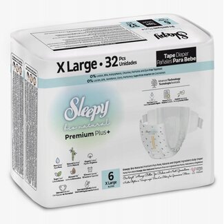 Sleepy Sleepy Bio Natural Windeln Größe 6 (15-25 kg) 32 Stück – Natürlich, Nachhaltig und Ultra Saugfähig
