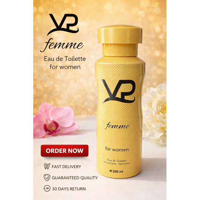 VP Parfum  Femme Deodorant 200ml – Gün Boyu Ferahlık ve Etkileyici Koku Bir Arada