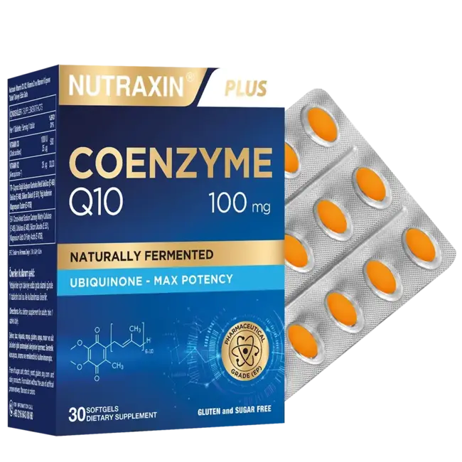 Nutraxin   CoQ-10 100 mg 30 Kapsül – Günlük Enerji & Hücresel Destek