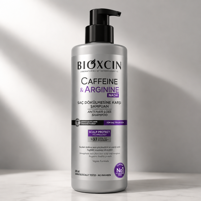 Bioxcin Caffeine & Arginine Shampoo 500 ml – Ondersteuning Tegen Haaruitval en Voor Gezonde Haargroei