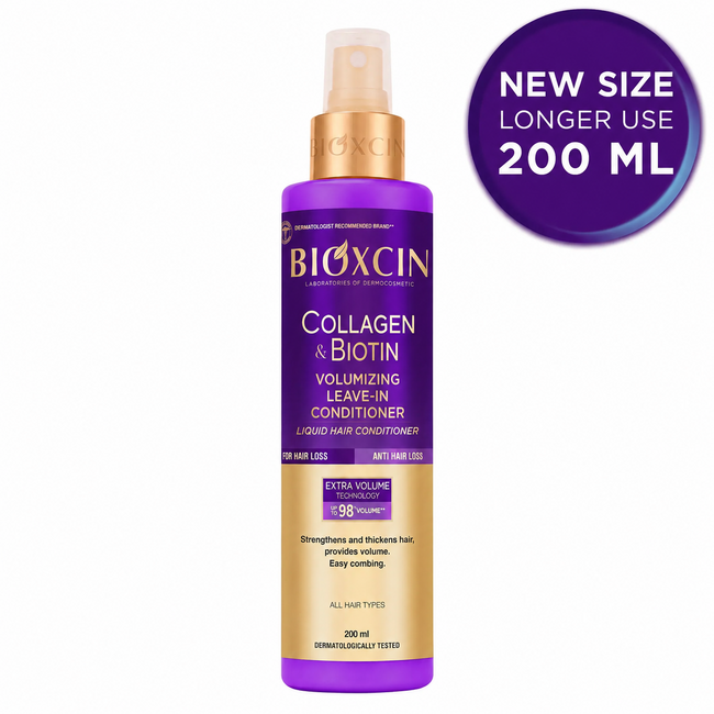 Bioxcin Collagen & Biotin Volumizing Leave-In Conditioner 200 ml | For Fine and Flat Hair
