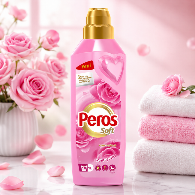 Peros Soft Wasverzachter Roze Rozen 1 Liter – Langdurige Rozengeur en Zijdezachte Was